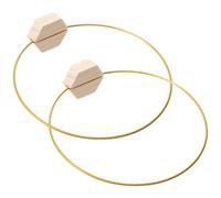 DINHEAROM Cadre Métal Rond pour Couronnes De Fleurs avec Support en Bois pour Décoration Table Mariage DIY Et Arrangements Floraux