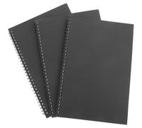 DINHEAROM Carnets à Spirale Portable Lot de 3 Noirs Papier et Fer, Écriture Fluide pour Étudiants et Garçon et Filles Bloc-notes Pratique Bureau et