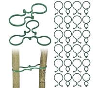 DINHEAROM Clips pour Vignes 100 Pièces en Plastique Vert, Forme 8 | Fixation Stable et Polyvalente, pour Tiges Florales et Sarments, Usage Intérieur et Formation des Plantes