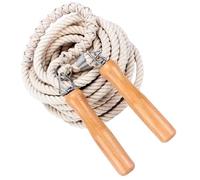 DINHEAROM Corde à Sauter Sportive pour 5-7 Personnes Poignée en Bois Ergonomique, Corde Résistante à L'usure pour Exercice Collectif et Échauffement
