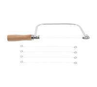 DINHEAROM Coupe-savon en acier inoxydable à fil pour tranche fine - Manche en bois pour une prise en main confortable - Outil de découpe pour la fabrication de savon maison et artisanale