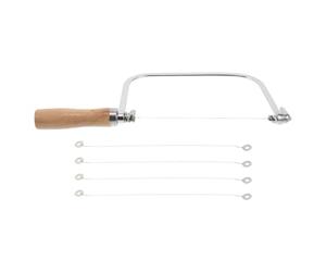 DINHEAROM Coupe-savon en acier inoxydable à fil pour tranche fine - Manche en bois pour une prise en main confortable - Outil de découpe pour la fabrication de savon maison et artisanale