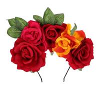 DINHEAROM Couronne Fleurie Mexicaine pour Cheveux, Accessoire de Fête et Mariage, Bandeau Décoratif pour Femmes et Filles