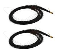 DINHEAROM Crin de Cheval Naturel pour Archet D'alto 2 Pièces, Accessoires Sûrs et Doux pour Réparer L'archet sans Blesser les Doigts, Noir