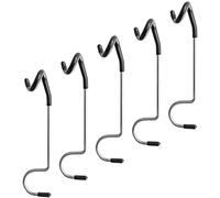 DINHEAROM Crochets Lumineux de S pour Lampe de Camping, 5 Pièces en Acier Inoxydable Noir, Résistants à l'usure et Légers, pour Randonnée et Camping en Plein Air