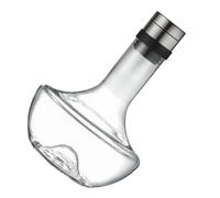 DINHEAROM Décanteur Rapide en Verre Soufflé la Main 1000ml Forme Courbée, Verseur Fluide et Prise Confortable pour Aérer le Vin la Maison