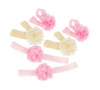 DINHEAROM Ensemble 2 Pièces Bandeaux à Fleurs en Tissu pour Bébé Fille et Garçon, Accessoires Doux et Confortables pour Cheveux, pour Cérémonie ou Quotidien