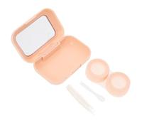 DINHEAROM Étui à Lentilles de Contact Finition Soignée pour Usage Extérieur avec Miroir Portable en Verre et Abs et Rangement Votre Paquet, 1 Set Pratique