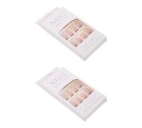 DINHEAROM Faux Ongles Courts Carrés Gris Noir Translucide 2 Jeux, Capsules Détachables Gel Uv, Décorations Manucure DIY pour Nail Art, Usage Salon et Mariage, Conseils pour Ongles