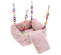 DINHEAROM Hamac Suspendu en Coton pour Hamsters et Cochons d'Inde, Cachette Douillette pour Cage, Taille S, Rose, Accessoire pour Petits Rongeurs