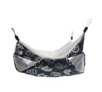 DINHEAROM Hamac Suspendu pour Petits Animaux - Lit D’Hiver Chaud Double Couche en Peluche Douce - Taille Grosse en Lin Bleu - Cachette Confortable pour Hamster, Écureuil, Furet et Cochon