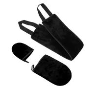 DINHEAROM Kit de 3 Moufles Applicateurs Auto-bronzants en Flocage Noir Film Pe et Éponge, Exfoliant et Facile à Transporter pour Appliquer Lotion Autobronzante Visage et Dos