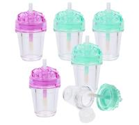 DINHEAROM Kit de 7 Tubes de Gloss à Lèvres Vides en Plastique, Design Adorable et Pratique Maquillage, Voyage Transport Facile Couleur Aléatoire