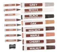 DINHEAROM Kit Retouche Meuble Couleurs avec Cire et Crayon Stylo Réparation Rayures Meubles et Parquet pour Retouche et Réparation