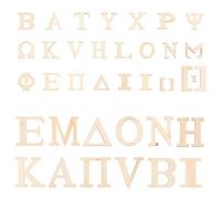 DINHEAROM Lettres Grecques Bois 72 Pièces pour Artisanat, Morceaux de Bois à Peindre, Accessoires DIY pour Fêtes de Noël et Anniversaires D'garçon et Filles