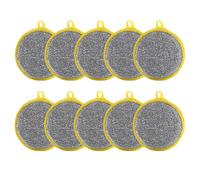DINHEAROM Lot de 10 Éponges de Nettoyage Ronde Double Face en Éponge Résistante la Déformation pour Vaisselle et Plans de Travail Cuisine