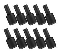 DINHEAROM Lot de 10 Flacons en Verre Noir de 15ml pour Vernis à Ongles Réutilisables, Légers et Étanches, Voyage Manucure Mobile