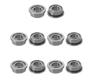 DINHEAROM Lot de 10 roulements à billes à bride en acier inoxydable - Pour imprimantes, brouettes, télécopieurs, outils électriques et applications industrielles