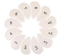 DINHEAROM Lot de 12 Couvre-têtes de Golf, Couvre-têtes de Driver, Couvre-têtes de Bois de Parcours, Couvre-têtes de Putter, maillet de Golf, Protection pour Vos Clubs, Blanc