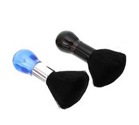 DINHEAROM Lot de 2 Brosses de Barbier de Salon Bleu Transparent et Noir Transparent, Petite Taille, Brosse de Nettoyage pour Cheveux Cassés, Outils Coiffure Professionnels pour Salon