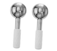 DINHEAROM Lot De 2 Masseurs Faciaux En Acier Inoxydable, Globes De Glace Rafraîchissants Pour Visage, Format Compact, Pour Femmes, Soins Anti-âge, Des Rides Et Soins Du Contour Des Yeux