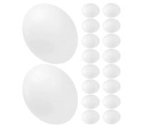 DINHEAROM Lot de 24 Faux Œufs en Plastique Blanc pour Perroquets et Calopsittes, Accessoires Réalistes pour Dressage du Comportement et Étude Scientifique