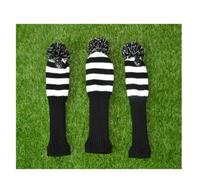 DINHEAROM Lot de 3 Couvre-Chefs de Golf Tricotés Blancs Bande Élastique, Protection Optimale pour Tête de Club, Taille 23 X 23 X 4 Cm, pour Parcours de Golf