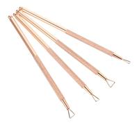 DINHEAROM Lot de 4 Grattoirs pour Cuticules en Acier Inoxydable Tête Triangulaire, Outil de Manucure et Pédicure, Prise Positive, pour Usage à Domicile Spa