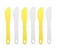 DINHEAROM Lot de 6 applicateurs mélangeurs pour masques faciaux - Spatules de beauté en plastique pour mélanger crèmes, boues ou lotions - cuillère racloir pour mélanger le maquillage