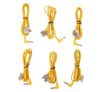 DINHEAROM Lot de 6 câbles de Mise à la Terre antistatiques, Fil de Remplacement Jaune-Vert avec fiche coudée pour rallonge électrique en PVC de 1,8 m (71 Pouces).