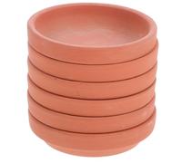 DINHEAROM Lot de 6 pour Décoration Intérieure et Extérieure Plateau de Drainage Pratique et Multifonctionnel en Terre Cuite Rouge Plateaux Ronds pour Pots de Fleurs