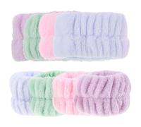 DINHEAROM Lot de 8 Bracelets de Poignet en Flanelle Absorbants, Confortables et Élastiques, Accessoires Spa Légers pour Lavage Visage à Domicile