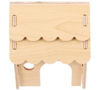 DINHEAROM Maisonnette Marron en Bois pour Hamster et, Refuge Pratique et décoratif pour Cage, conçue pour résister au rongement et Offrir Un Espace sûr
