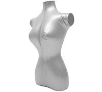 DINHEAROM Mannequin Féminin Résistant la Déformation L'effondrement en PVC Argenté , Demi- Simple et Élégant pour Présentation de Vêtements en Magasin