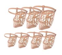 DINHEAROM Muselière pour Chien en Plastique avec Panier Protège-Gueule pour Chien Sangle PU Réglable Anti-Morsure Khaki