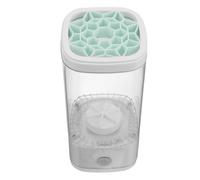 DINHEAROM Nettoyeur Électrique de Pinceaux de Maquillage Bol en Plastique Blanc, Nettoyage Automatique pour Éponges de Beauté et Poudriers Compacts, Portable et Solide