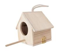 DINHEAROM Nichoir à Oiseaux en Bois Naturel Mangeoire Extérieure pour Jardin Petite Maison Nichoir pour Perruches Et Perroquets à Construire Protection Hiver pour Oiseaux