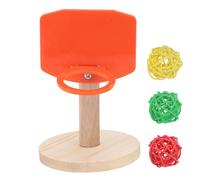 DINHEAROM Oiseaux Perroquet Mini Panier de Basket en Plastique et Bois pour Développer l'esprit et Éduquer, Interactif pour Jouer et Entraîner Les Oiseaux Couleur Couleur Aléatoire