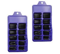 DINHEAROM Ongles Ballerina en Plastique Noir 200pcs Faciles à Utiliser pour Manucure Professionnelle et Halloween ou Saint-valentin