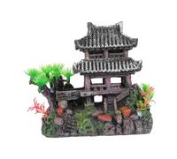 DINHEAROM Ornement Résine pour Aquarium Maison Cachée Décorative Résine pour Poissons Et Reptiles Cachette Naturelle pour Aquarium Et Bac à Poissons Décoration De Style Jiangnan
