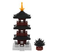 DINHEAROM Ornements Résistantes à Déformation de Pagode Chinoise Miniatures en Plastique Pack de 2 Pièces Décorations D'aquarium pour Bureaux et Coins de Jardin Zen