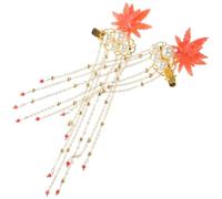 DINHEAROM Paire de Pinces à Cheveux Style Élégant Traditionnel Feuilles D'érable en Acrylique et Métal, Faciles à Mettre Accessoires pour Mariage et Usage Quotidien