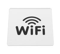 DINHEAROM Panneau Indicateur Wifi Installation Facile en Acrylique Blanc 10x10 Cm Rappel pour Hôtels, Restaurants, Cafés et Espaces de Détente