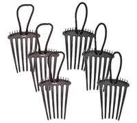 DINHEAROM Peignes à Cheveux pour Diverses Occasions Lot de 6 en Plastique avec Bande Élastique, Peignes pour Volume, Confortables et Adaptés à Différents Types de Cheveux