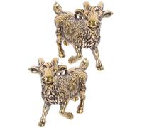 DINHEAROM Pendentif Artisanal en Laiton Or de Chèvre, Porte-clés Décoratif Léger et Résistant, pour Bracelet et Bricolage, Lot de 2 Pièces Compactes