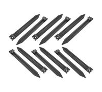 DINHEAROM Piquets de Jardin Résistants aux Intempéries la Rouille 12 Pièces en Fer Galvanisé Noir Facile à Installer pour Bordures de Pelouse et Parterres, Décoration Extérieure