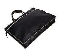 DINHEAROM Pochette pour Dossier A4 en Tissu Oxford Fermeture Éclair, Paquet Portable Noir en Alliage D'aluminium, Protège Documents Importants pour Étudiants et Enseignants