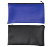 DINHEAROM Pochettes en Cuir Étanches Grosse Capacité Lot de 2 pour Documents Fermeture Éclair Résistantes à L'usure, pour Voyages D'affaires et Usage Quotidien