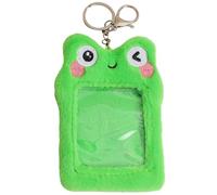 DINHEAROM Porte Carte Peluche Cartoon Frog Transparent et Décoratif Protection pour Cartes de Transport et Cartes Professionnelles pour Stockage Sécurité