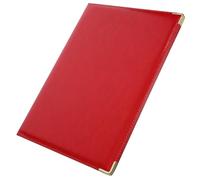DINHEAROM Porte-Documents Professionnel Grand Format Rouge Vif Organiseur de Portfolio Coins Métalliques Porte-Documents pour Entretien d'Embauche et Dossiers de Bureau Classeur Portable